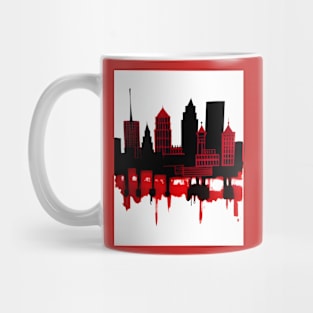 Black and Red Cityscape Mug